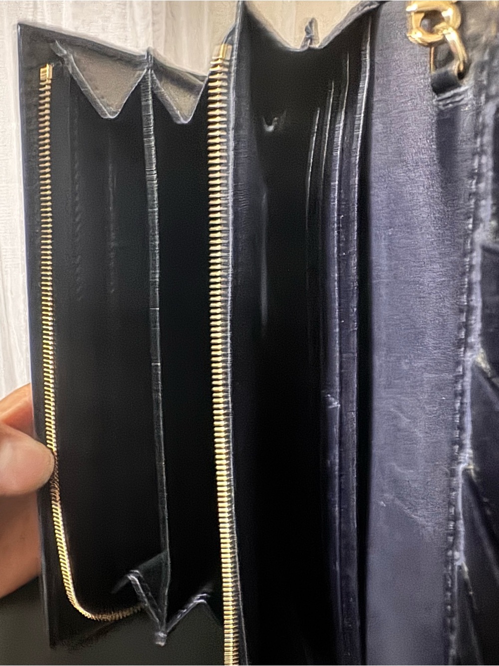 Gucci Navy GG Monogram Wallet on Chain - Picture 10 of 16